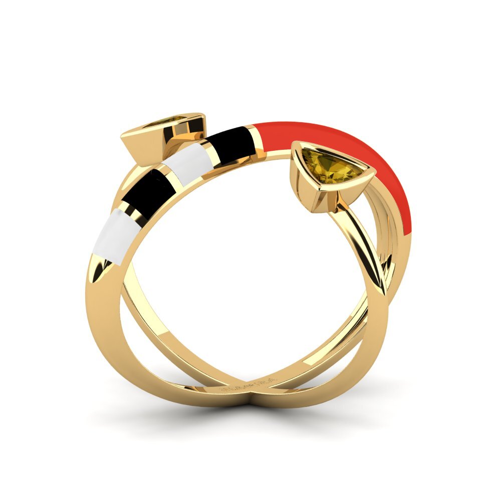 Brauner Zirkon Ring Solnedgan