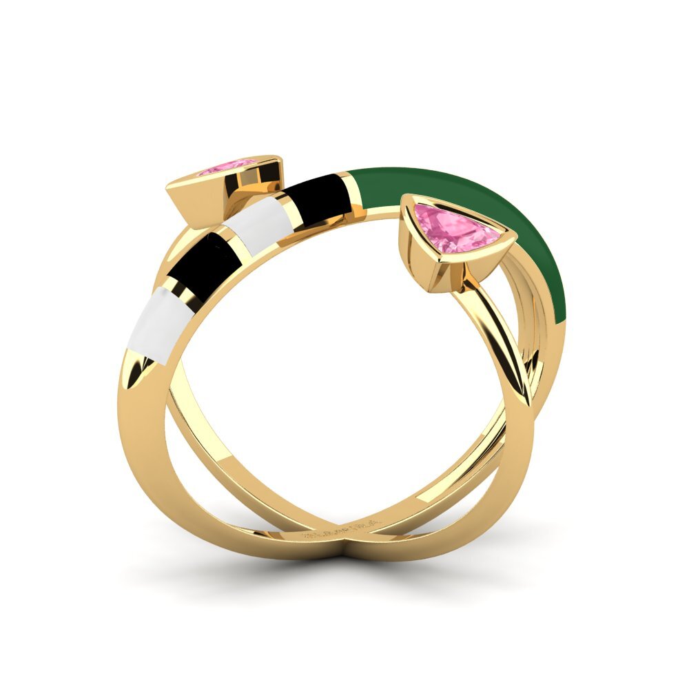Rosa Saphir Ring Solnedgan
