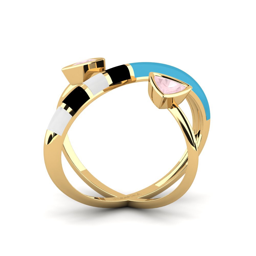 Rosenquarz Ring Solnedgan