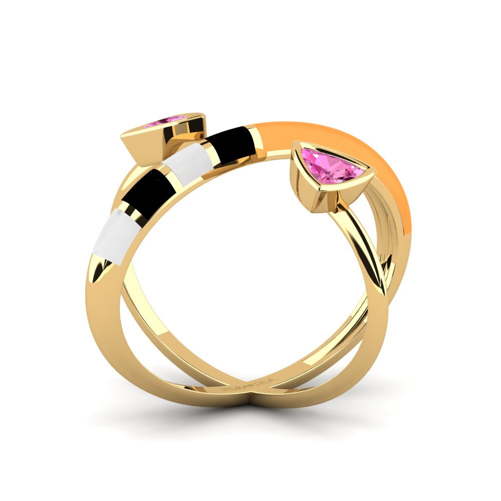 Rosa Topas Ring Solnedgan