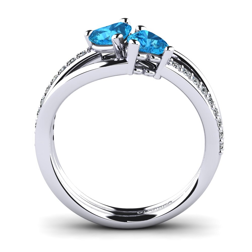 White Silver Blue Topaz Ring Sonnett