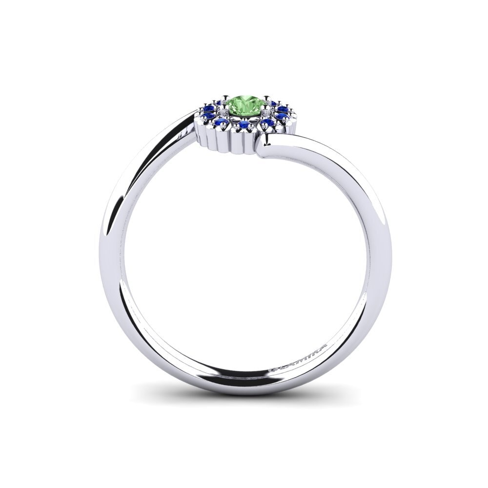9ct White Gold Green Diamond Ring Sophronia