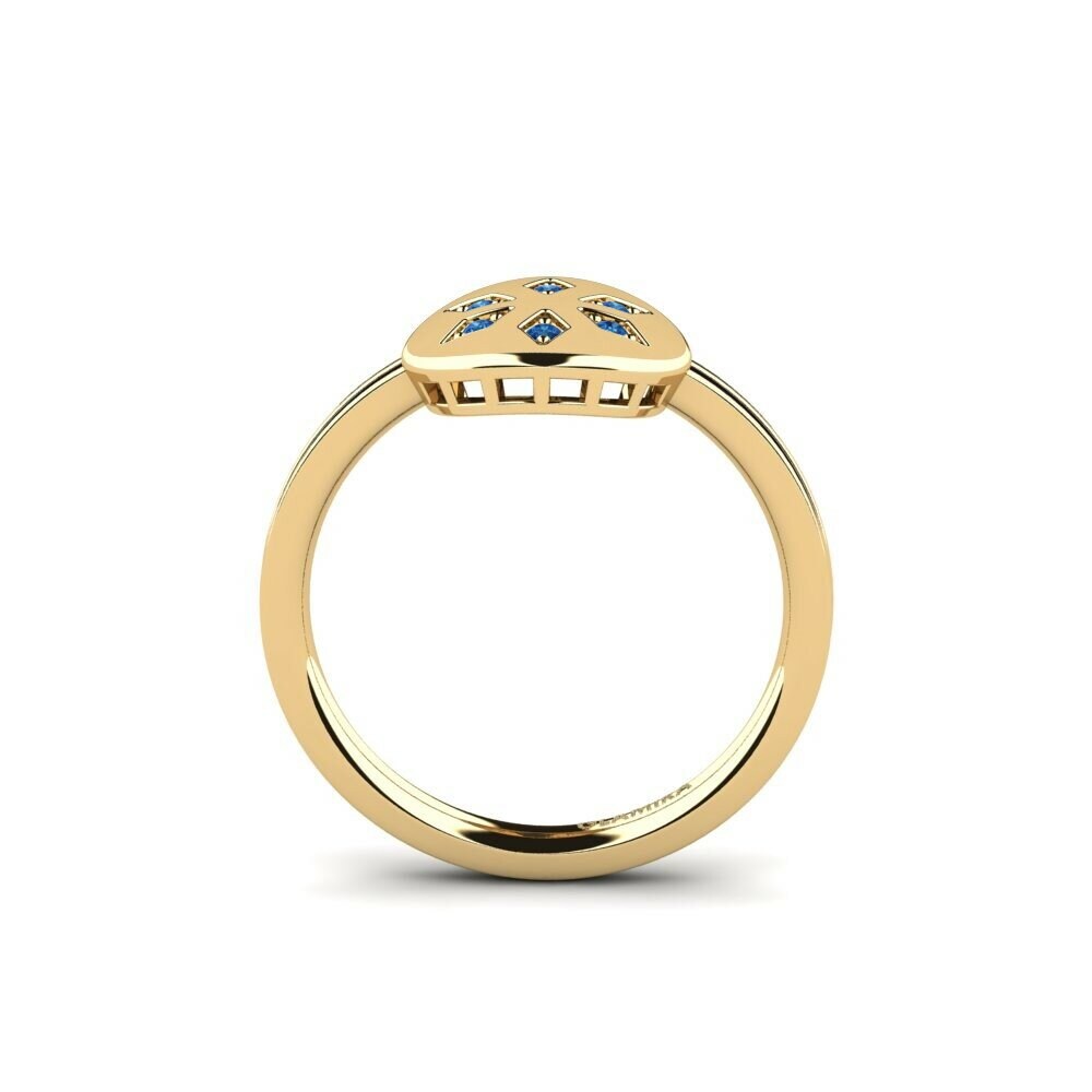 Circonita Azul Oscuro Anillo Sparbiv