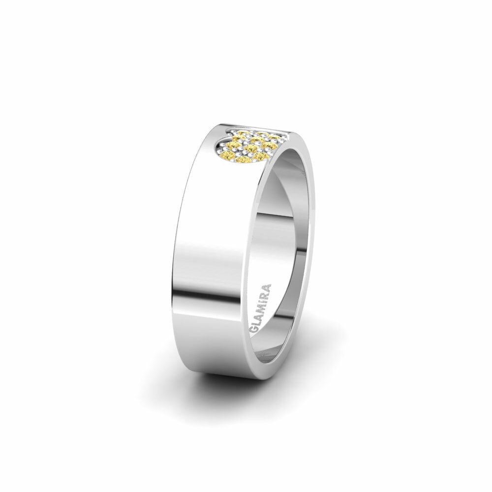 Or Blanc 14k Diamant Jaune Alliance pour femme Speciale