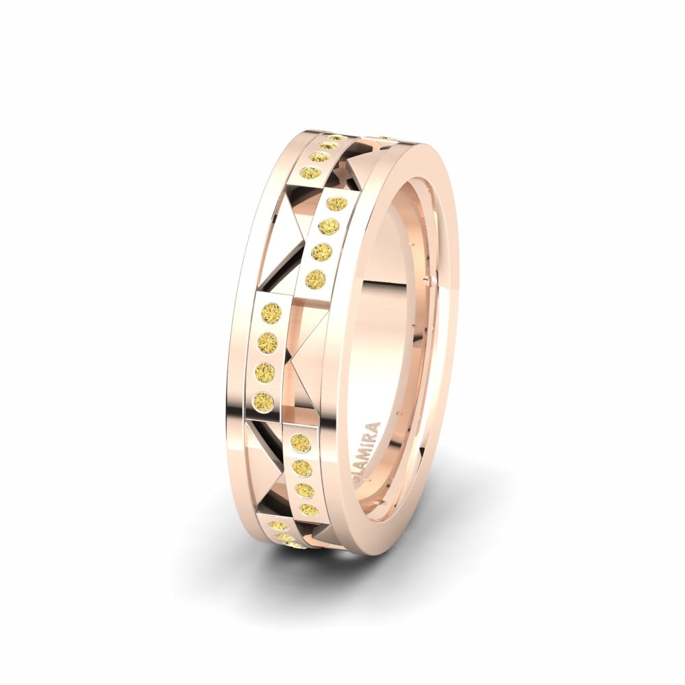 Exclusive Yellow Diamond Women's Wedding Ring Spectacular Fancy 6 mm