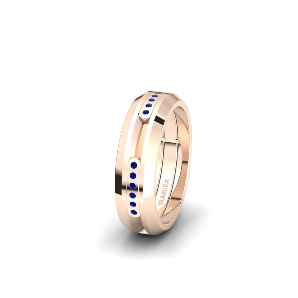 Sapphire Women's Wedding Ring Spectacular Feather 6 mm