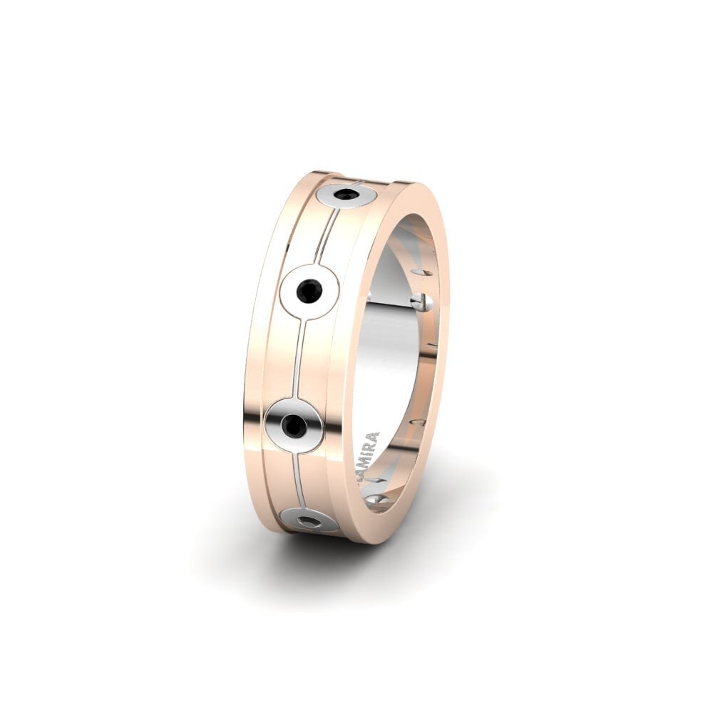 585 Rot & Weißgold Schwarzer Diamant Damen trauring Spectacular Sea 6 mm