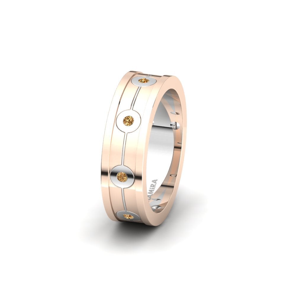 585 Rot & Weißgold Brauner Diamant Damen trauring Spectacular Sea 6 mm