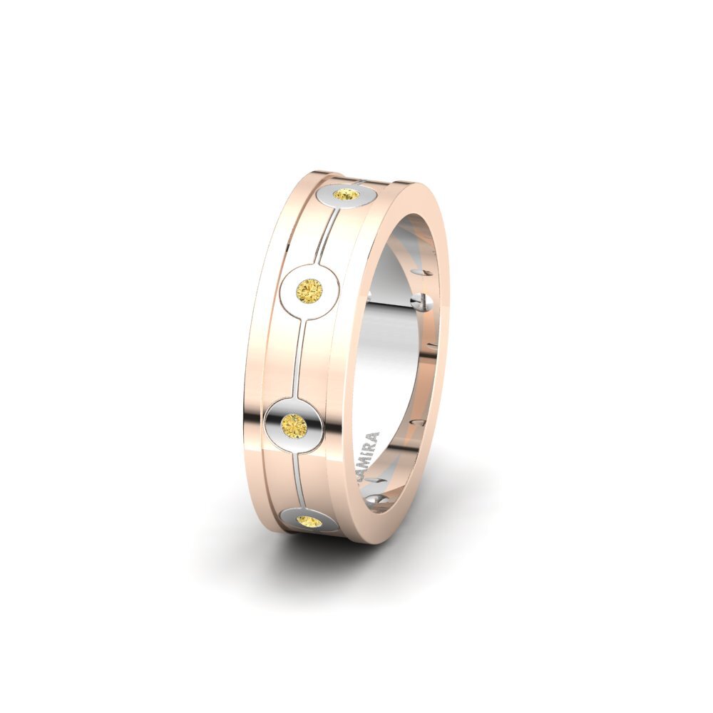 585 Rot & Weißgold Gelber Diamant Damen trauring Spectacular Sea 6 mm