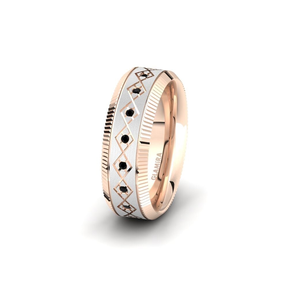 750 Rot & Weißgold Schwarzer Diamant Damen trauring Spectacular Shade