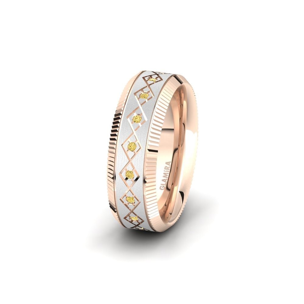 750 Rot & Weißgold Gelber Diamant Damen trauring Spectacular Shade