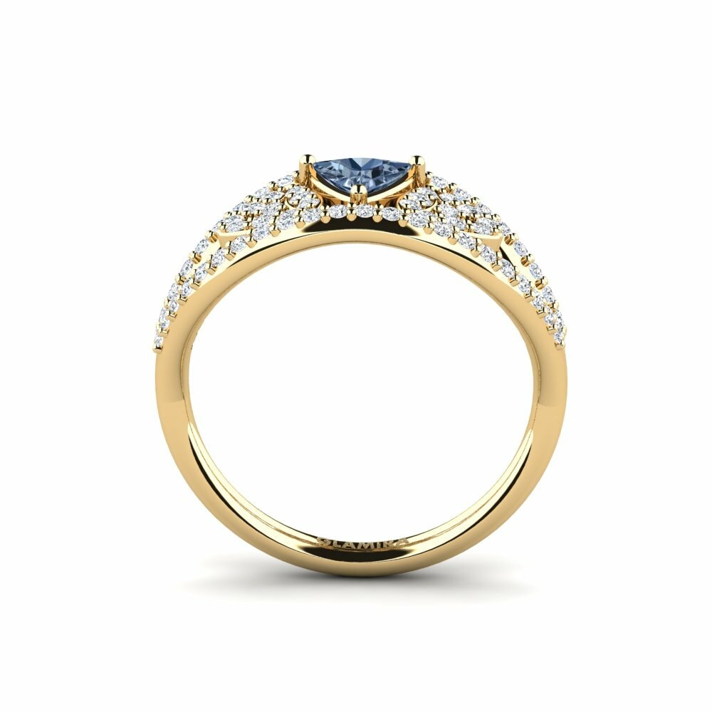 Trillion Diamant Bleu Bague de fiançailles Spro