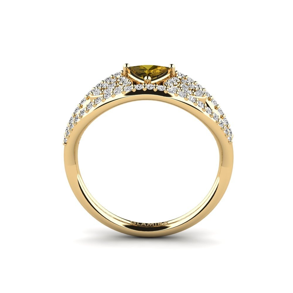 Trillion Brown Zircon Engagement Ring Spro