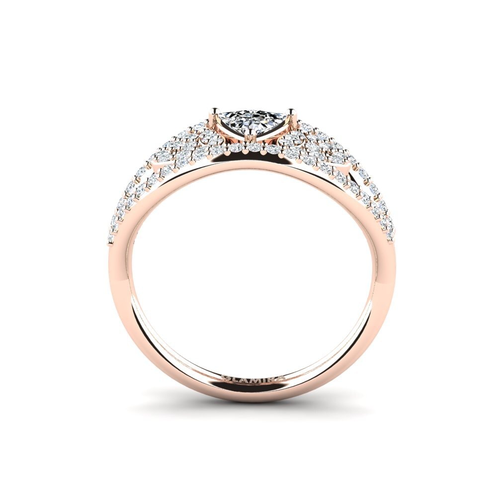 14ct Rose Gold Trillion Engagement Ring Spro