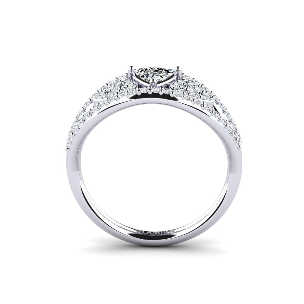 White Silver Trillion Engagement Ring Spro