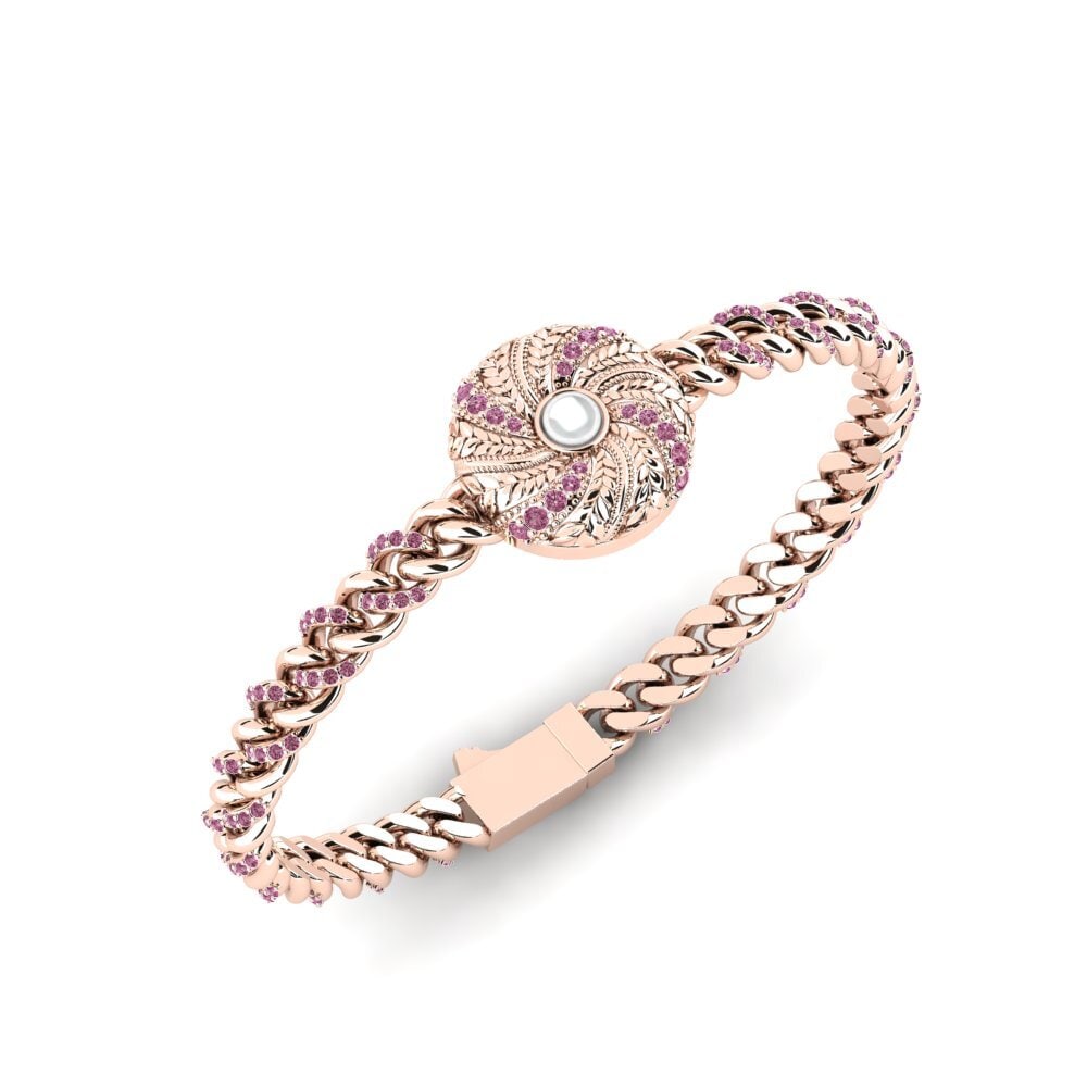 Rotgold 585 Rhodolit-Granat Damen armband Squely