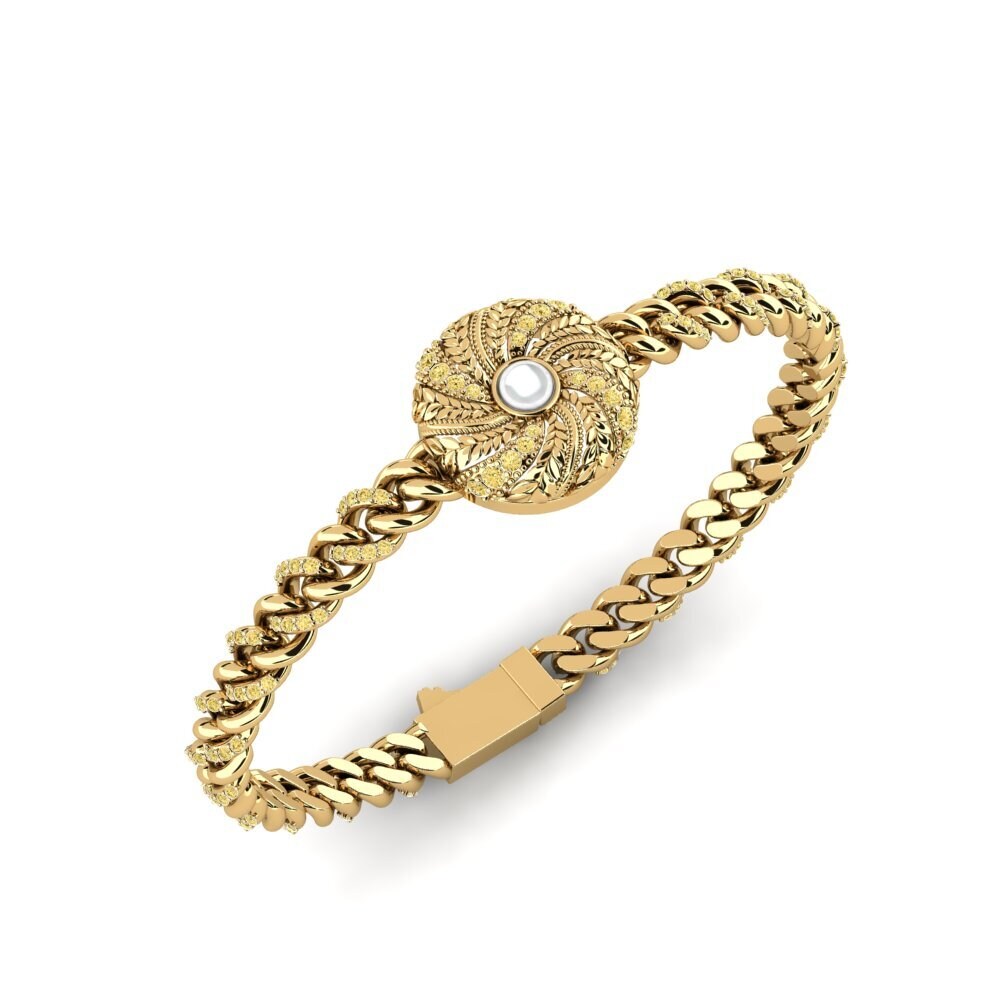 14ct Yellow Gold Yellow Diamond Women's Bracelet Squely