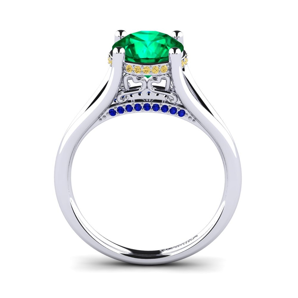 Emerald (Lab Created) Engagement Ring Stacia