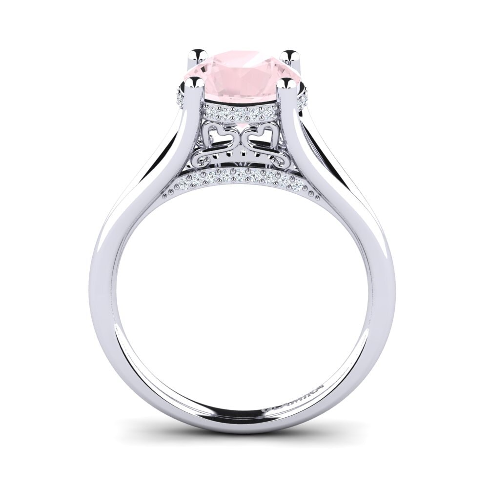 Cuarzo rosa Anillo de compromiso Stacia