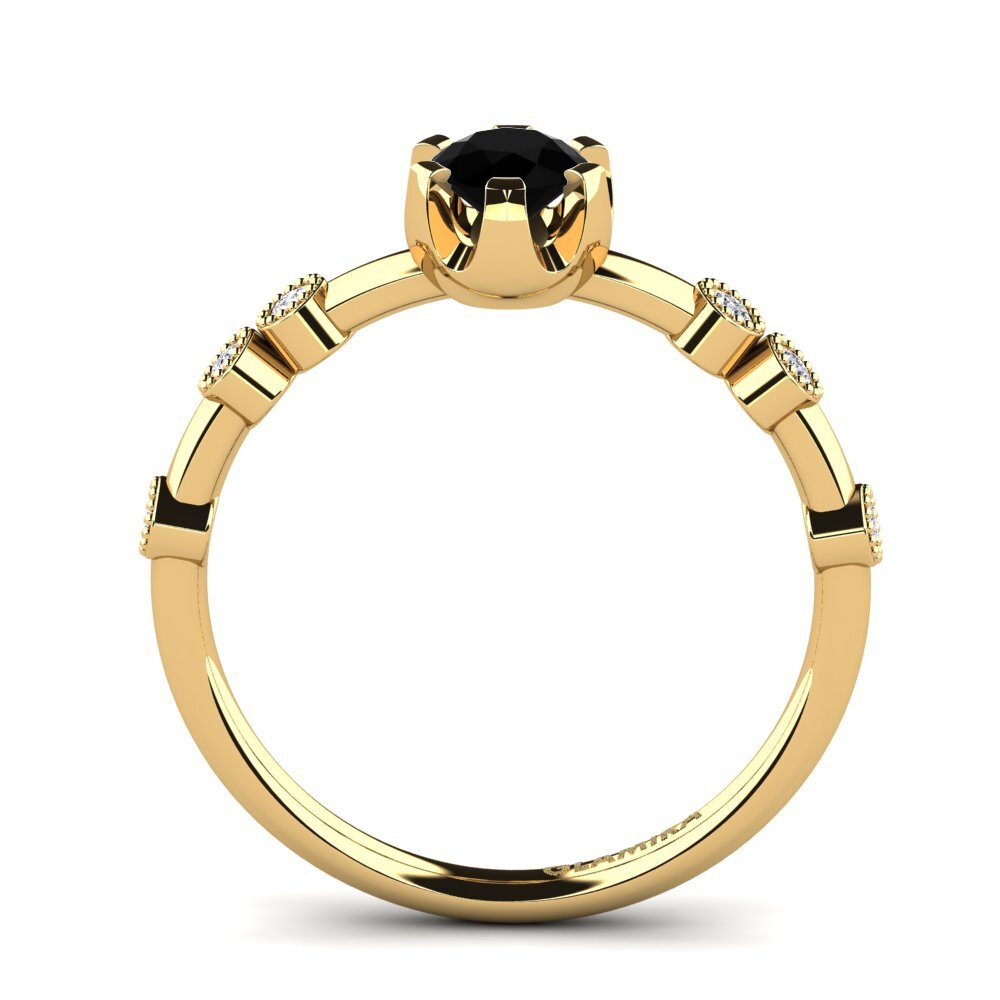 Black Onyx Engagement Ring Stasiya