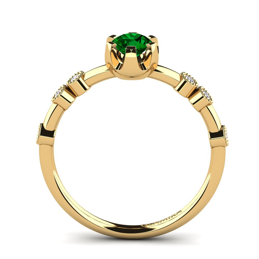 Green Zirconia Engagement Ring Stasiya