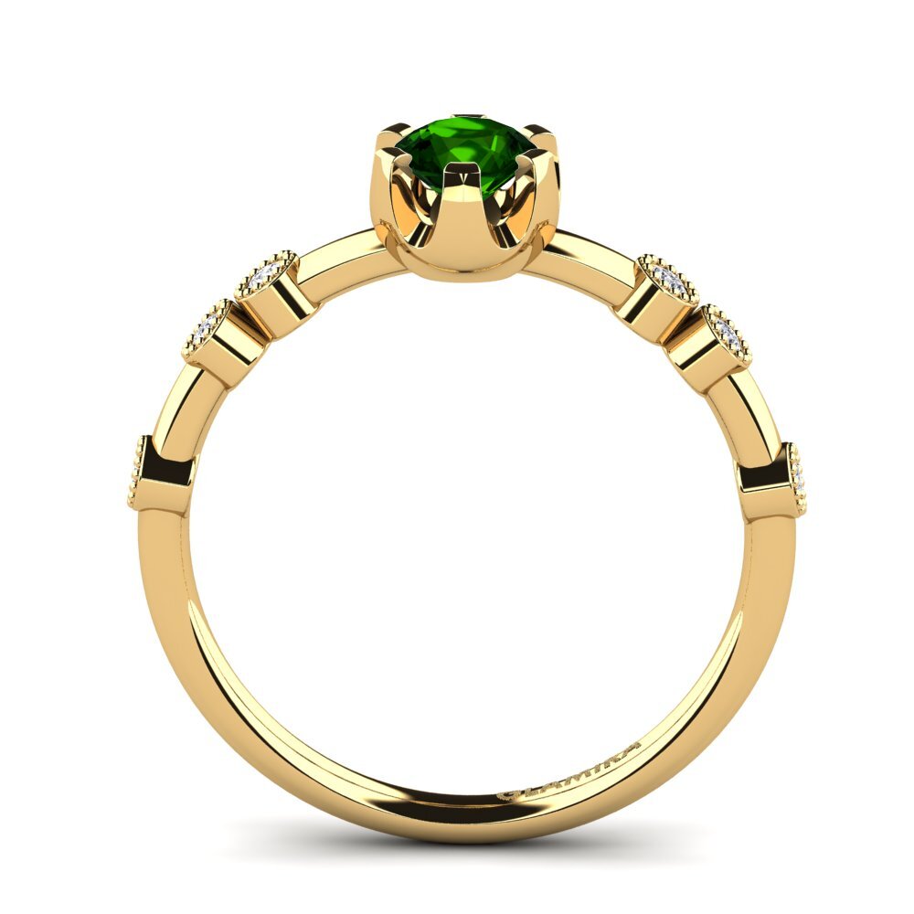 Green Tourmaline Engagement Ring Stasiya