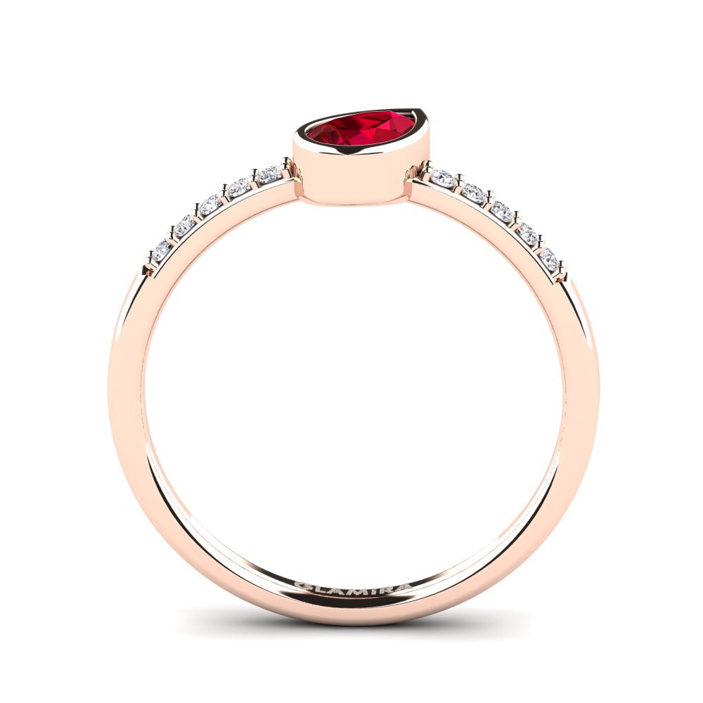 Red Zirconia Engagement Ring Steenee