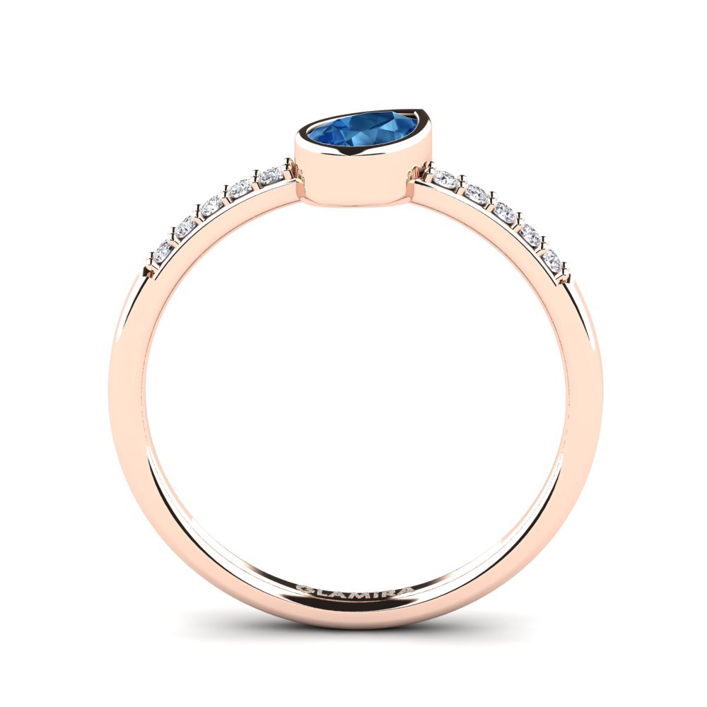Dark Blue Zirconia Engagement Ring Steenee
