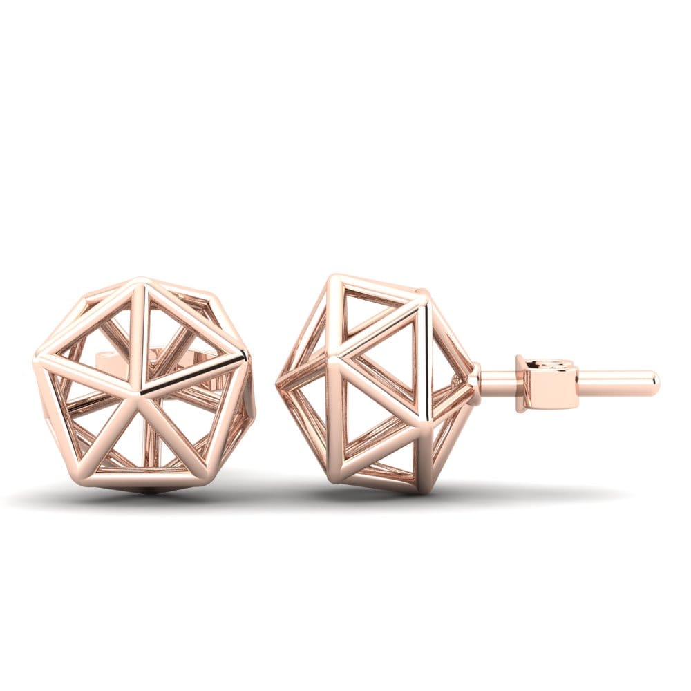 14k Oro Rosa Pendientes Strohmeyer