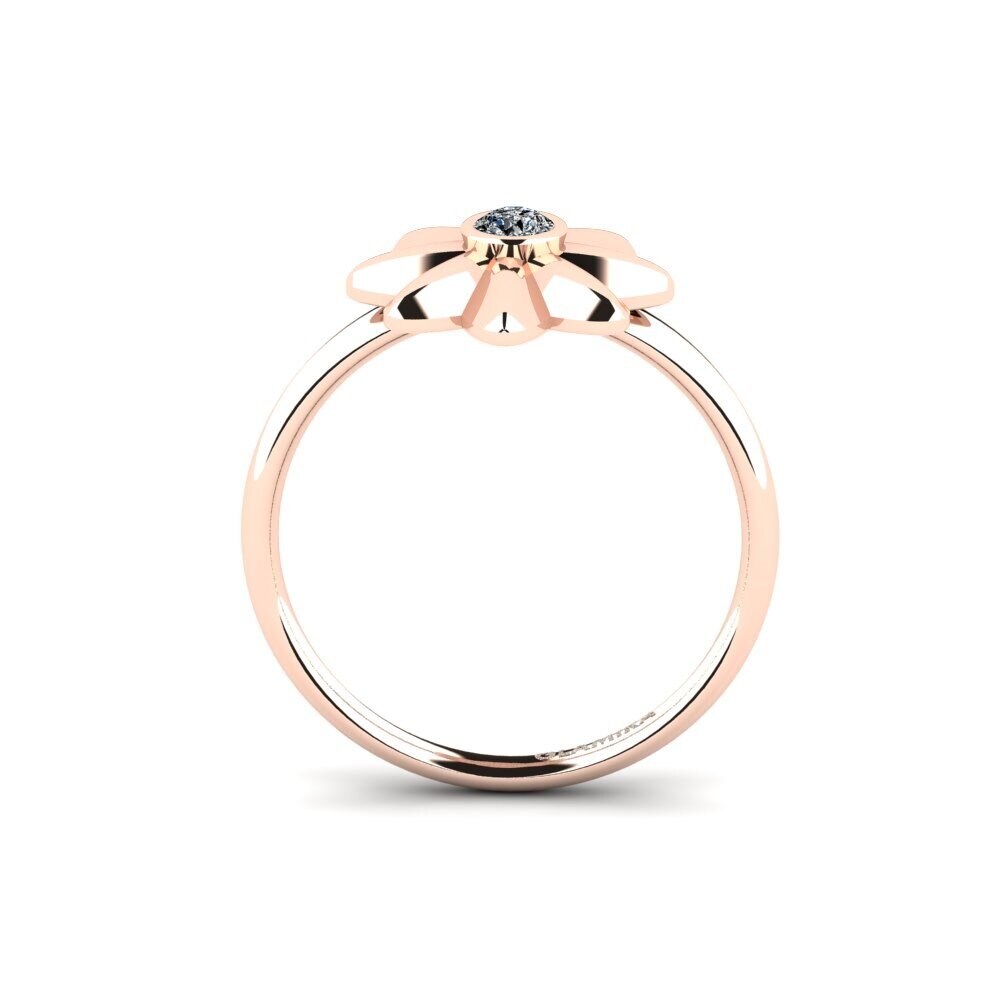 14k Oro Rosa Anillo Subtr