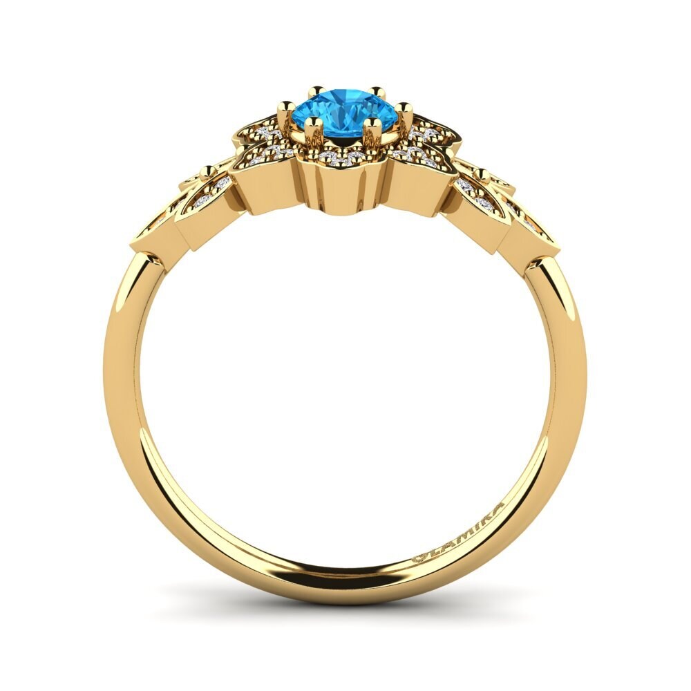 9ct Yellow Gold Blue Topaz Ring Sueann