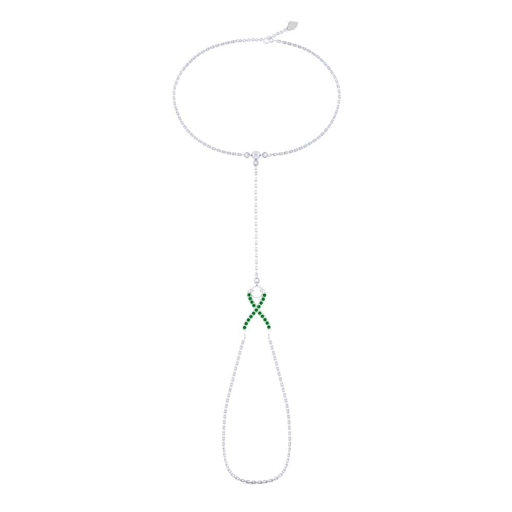 950 Platinum Emerald Finger Bracelet Suiwer