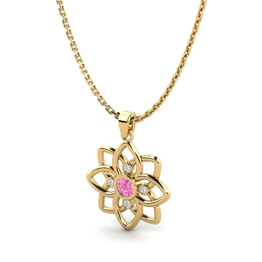 Ciondolo Malocchio Zaffiro Blu Simulato 2 Ct - Placcato Oro Rosa 14k - Alka Jewel