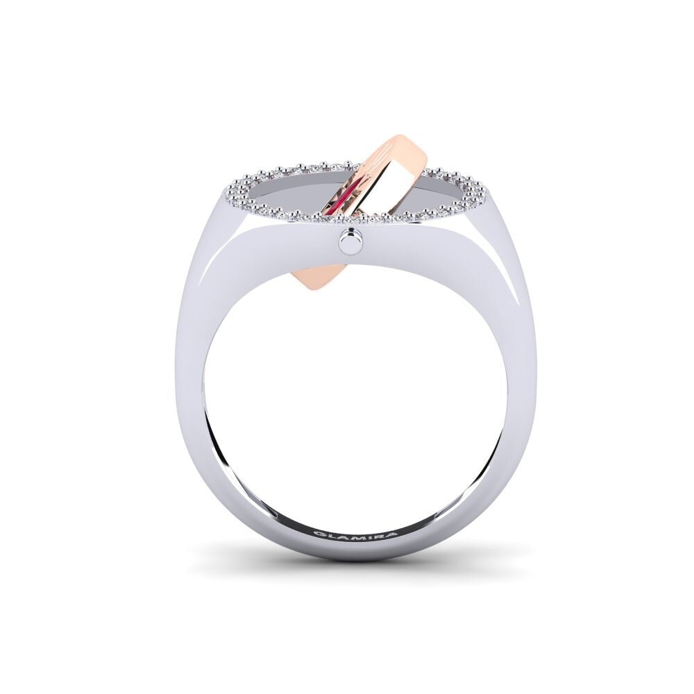 14ct White / Rose Gold Ruby Ring Swenet