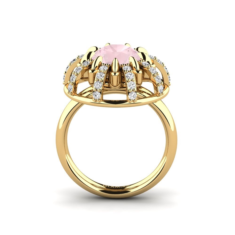 Cuarzo rosa Anillo de compromiso Swerve