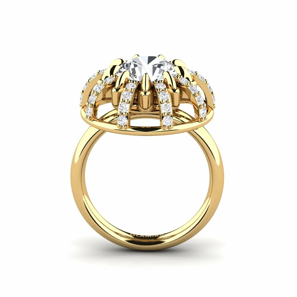 Circón Blanco Anillo de compromiso Swerve