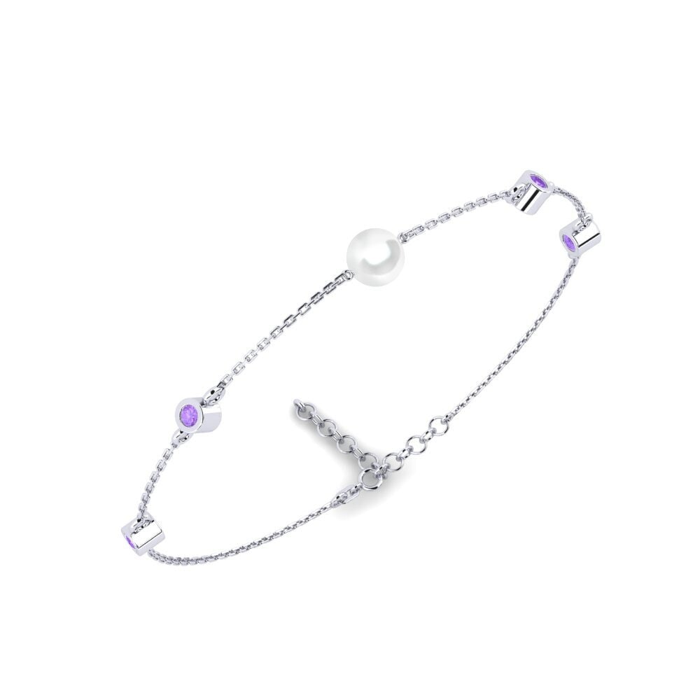 950 Platinum Amethyst Women's Bracelet Swiet