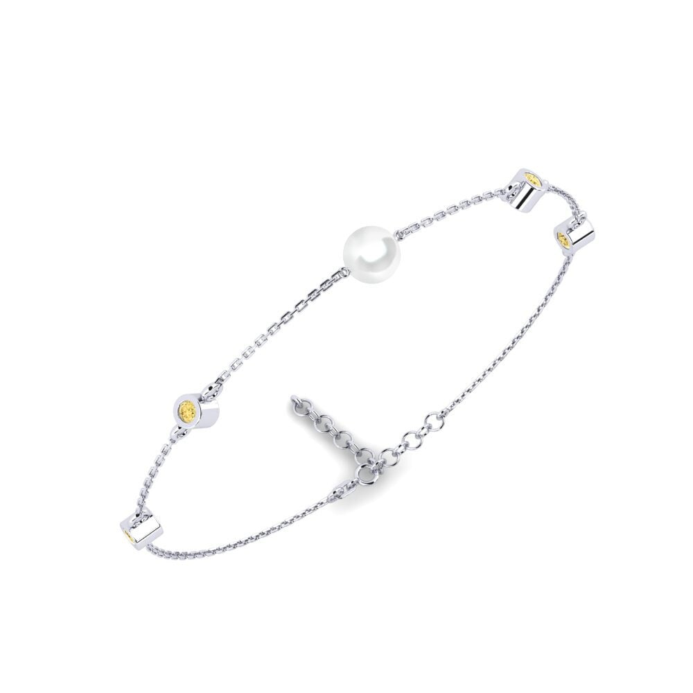 950 Platinum Yellow Diamond Women's Bracelet Swiet