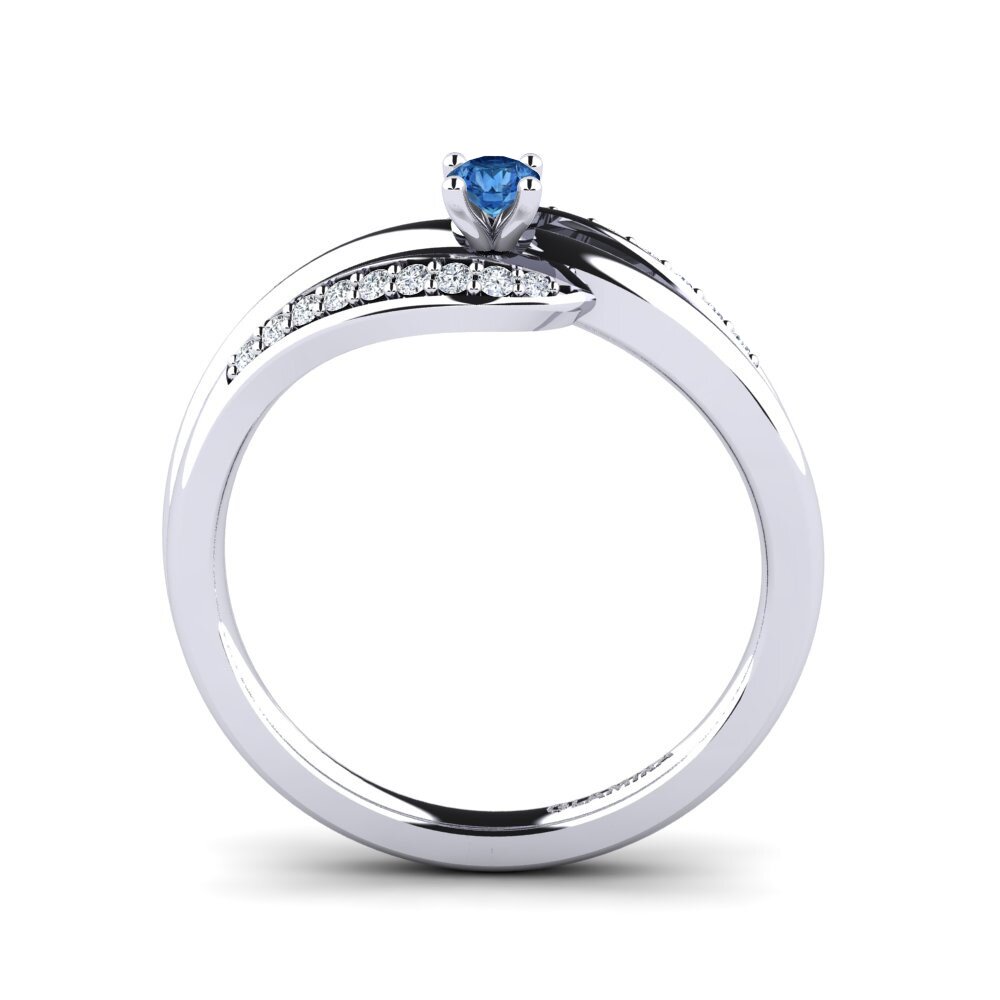 Dark Blue Zirconia Engagement Ring Sydney 0.1 crt