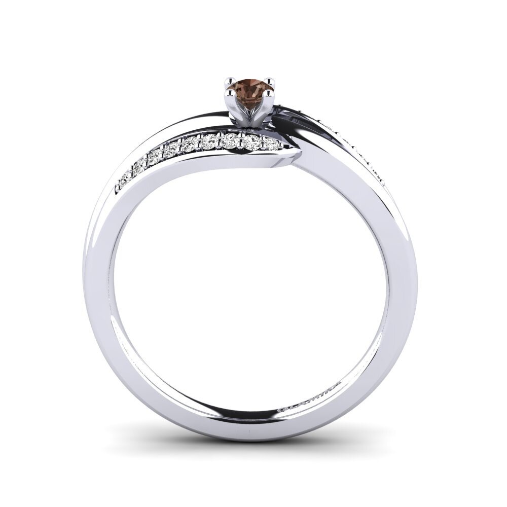 Quartzo fumé Anel de Noivado Sydney 0.1 crt
