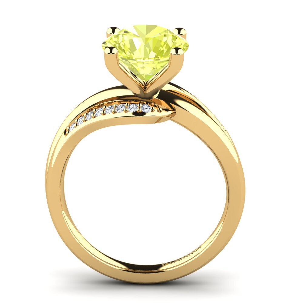 14ct Yellow Gold Lemon Quartz Engagement Ring Sydney 3.0 crt