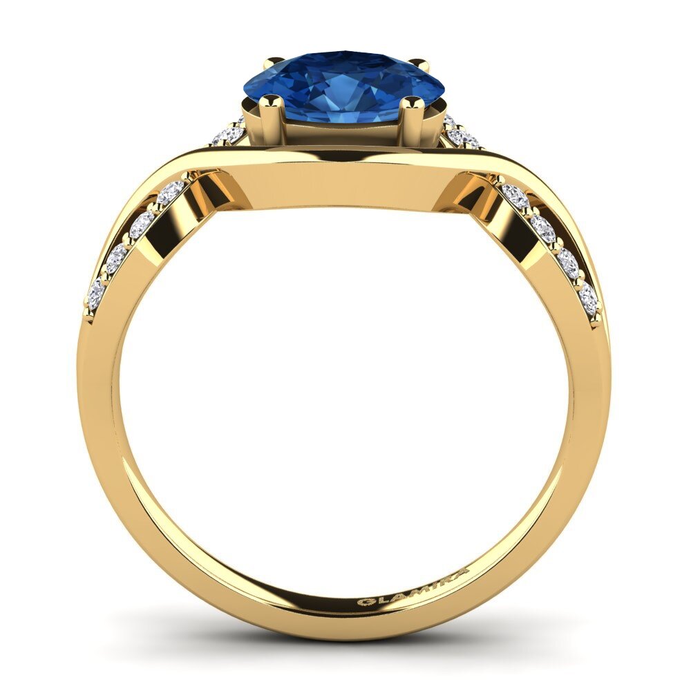 Circonita Azul Oscuro Anillo de compromiso Talia