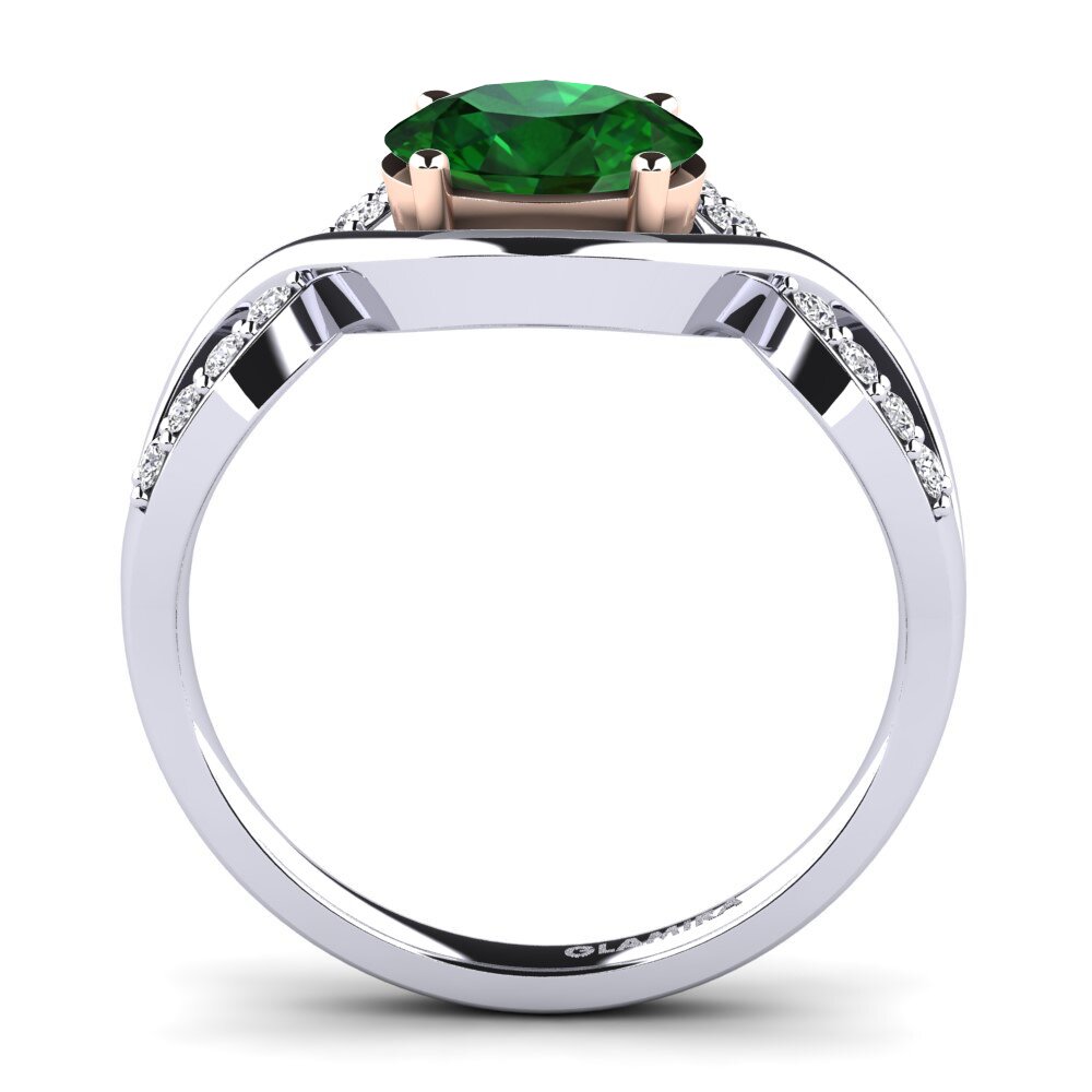 14ct White & Rose Gold Tsavorite Engagement Ring Talia