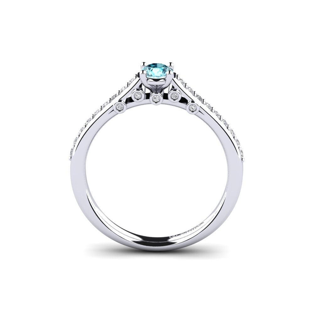 Blue Zircon Engagement Ring Tartufa