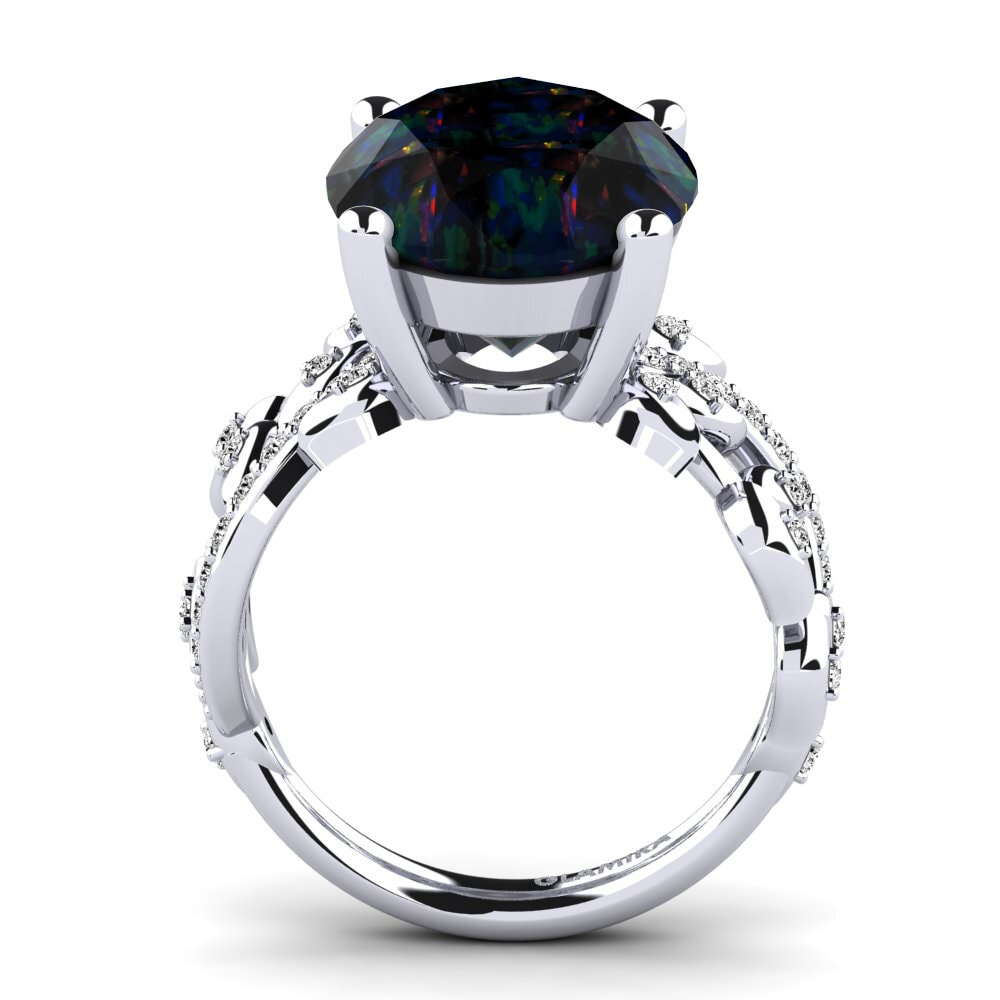 Plata 925 Opalo Negro Anillo Tatum