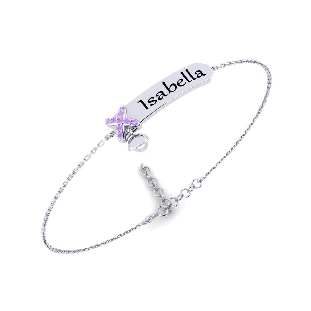 950 Platinum Amethyst Women's Bracelet Taunan
