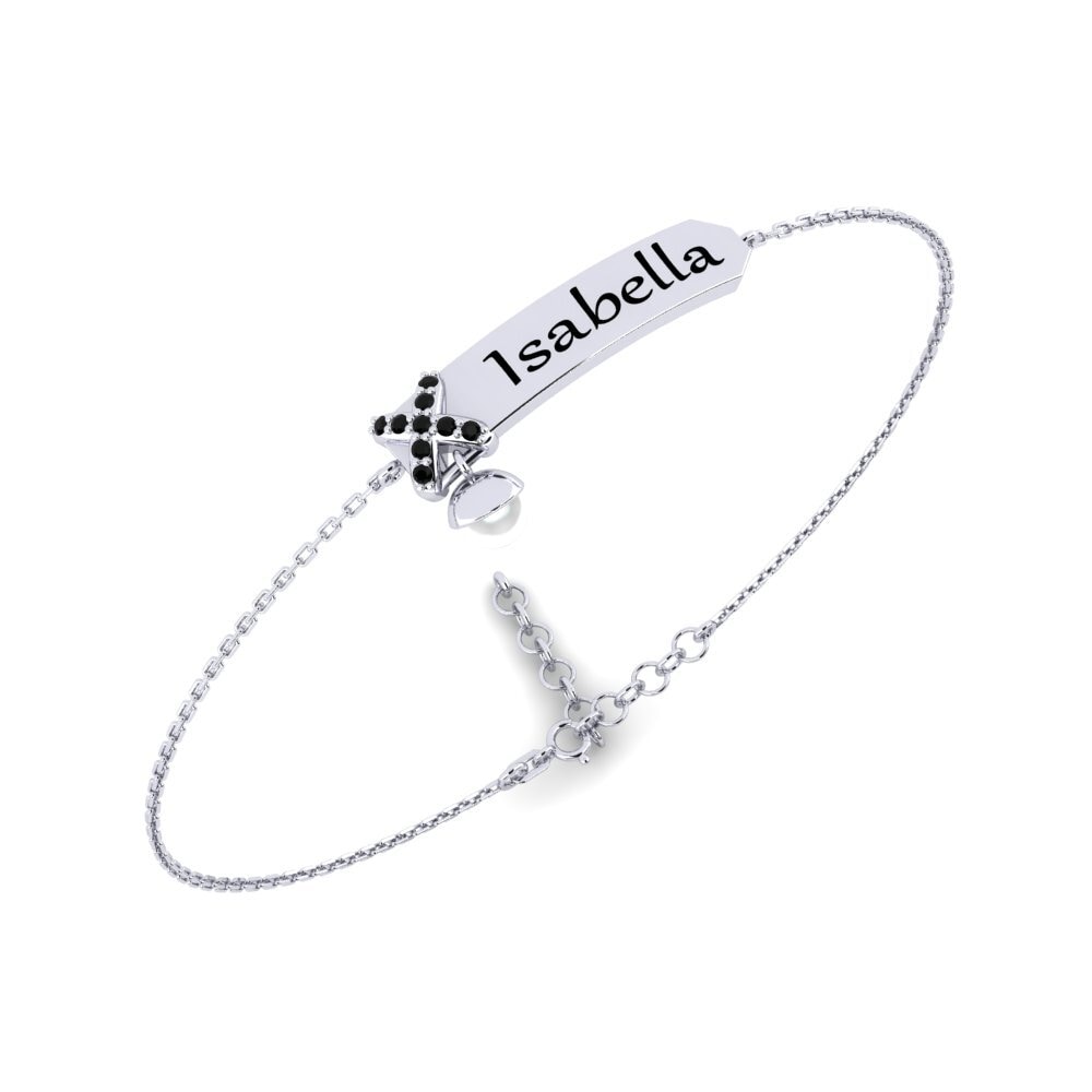 950 Platinum Black Diamond Women's Bracelet Taunan
