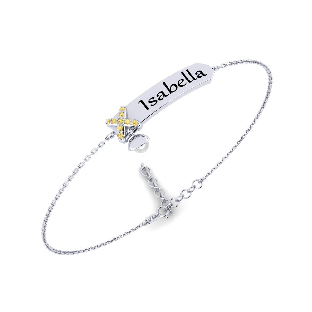 950 Platinum Yellow Diamond Women's Bracelet Taunan