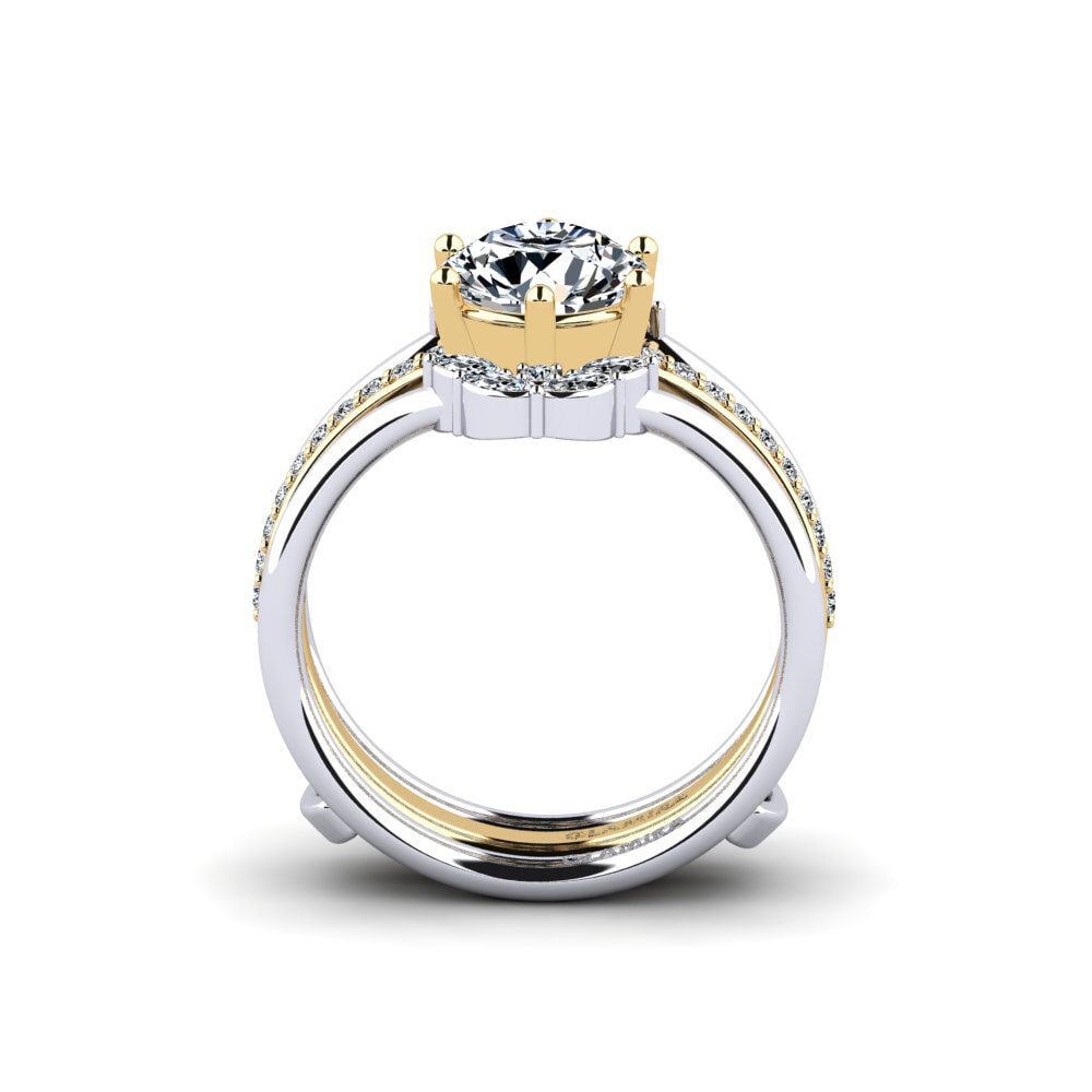 9ct White & Yellow Gold Ring Tazil - SET