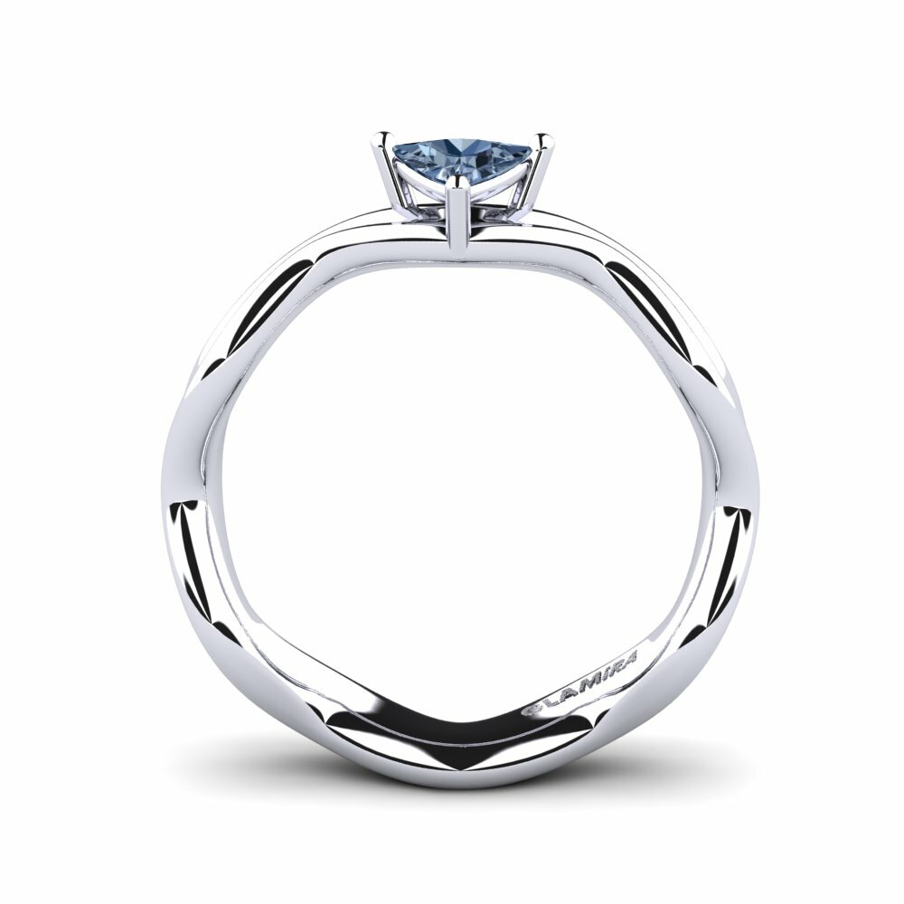 Trillion Diamant Bleu Bague de fiançailles Gungtes - Trillion